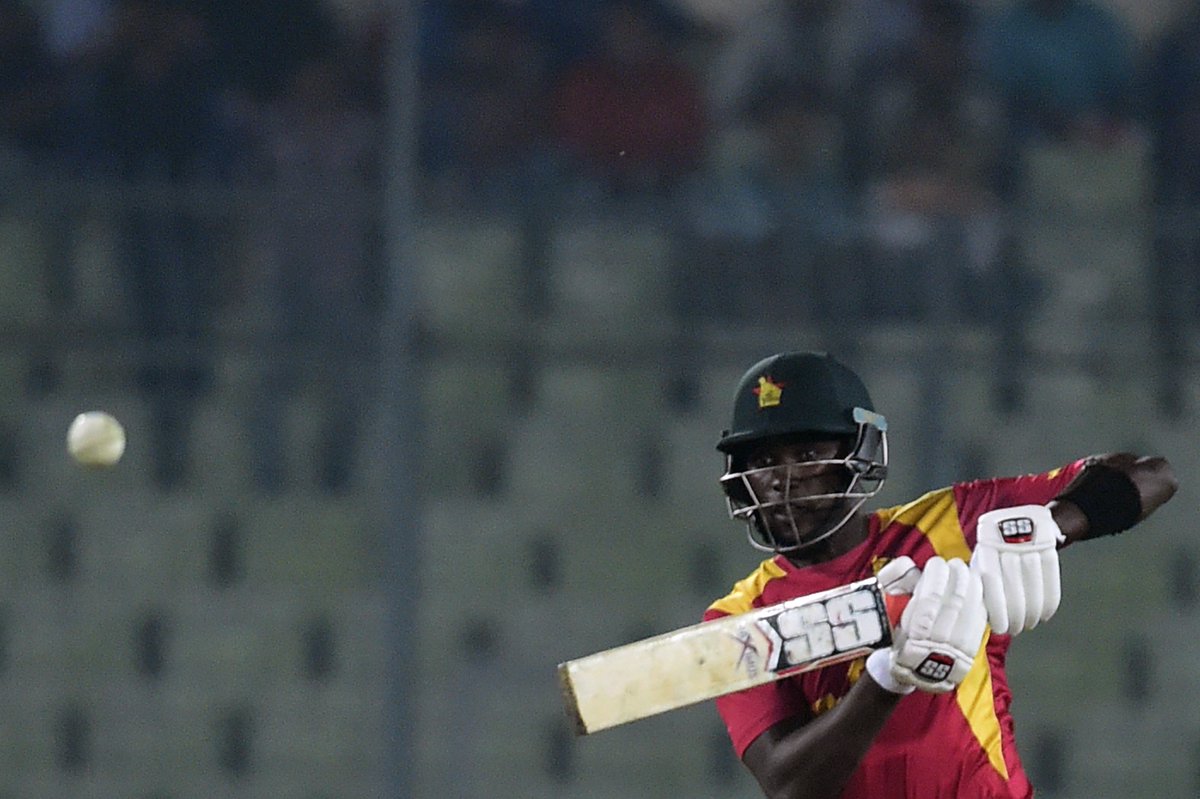 ICC's tweet image. In the 2nd #BanvZim ODI, Elton Chigumbura became just the 6th player to score 4,000 ODI runs for Zimbabwe #howzstat