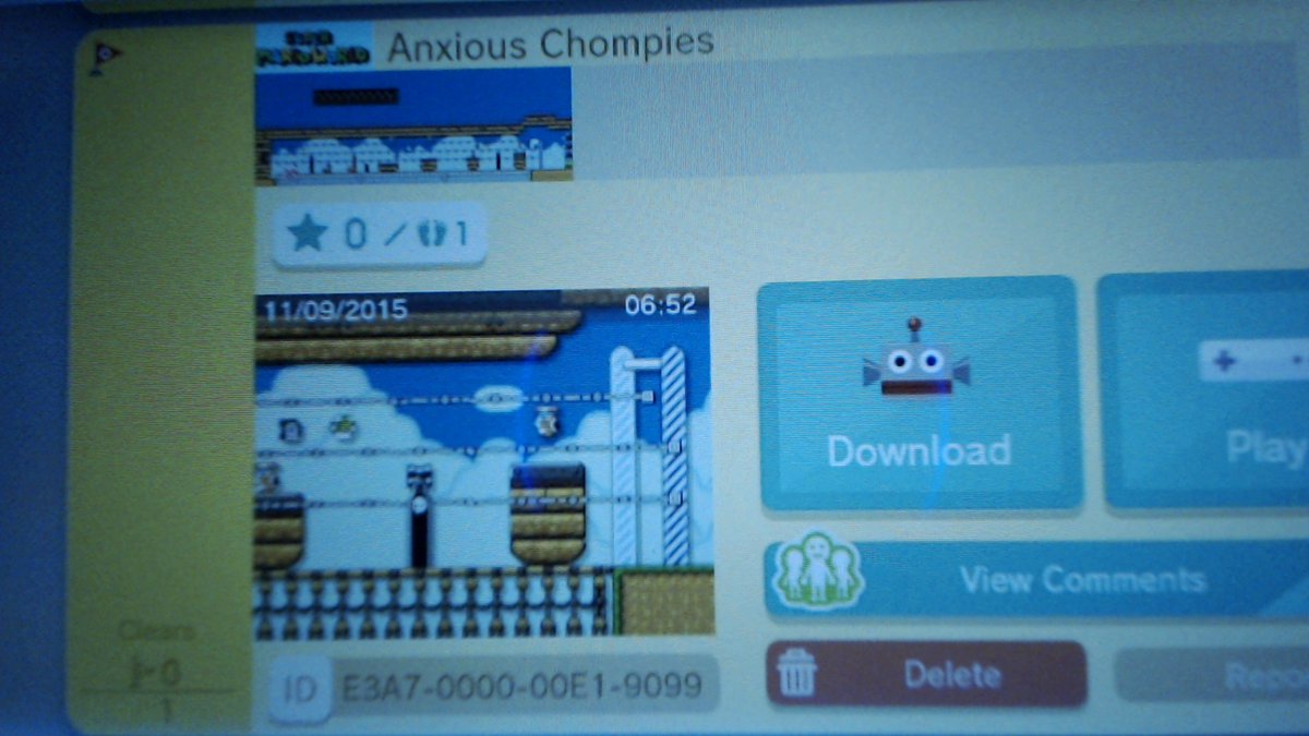 MrZamnes's tweet photo. New Super Mario Maker course "Anxious Chompies". Talk about a close call!
Course ID: E3A7-0000-00E1-9099
#mariomaker https://t.co/SZZgUNfU5Z