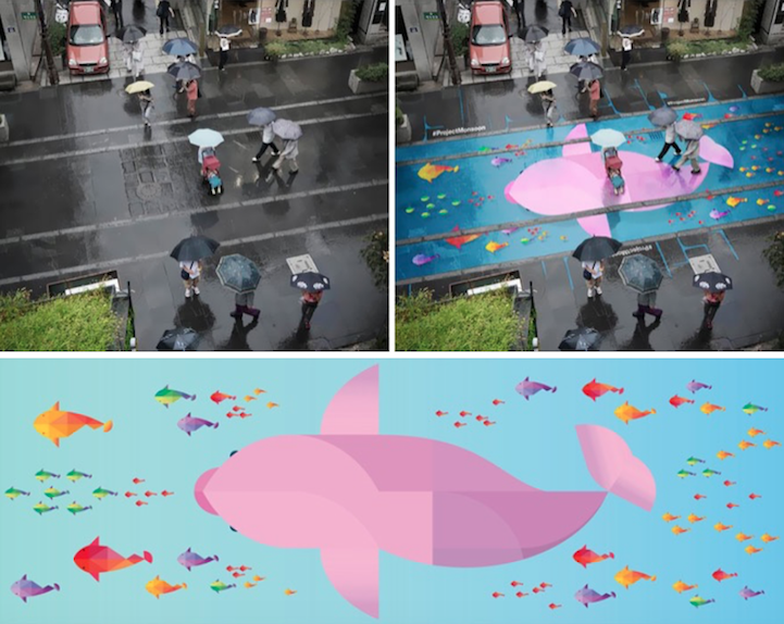 helloppomme's tweet photo. Hydrochromic paint murals that are only visible when wet / D&AD Pantone #ProjectMonsoon
https://t.co/1eGGpcypm4 https://t.co/cyn20rEa1a