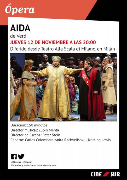 CinesurMiramar's tweet photo. Y el próximo jueves, vive la mejor ópera con "Aida", de Verdi. #opera #Aida #Verdi #clasicos #cinesurmiramar https://t.co/X4BUhsvDIh