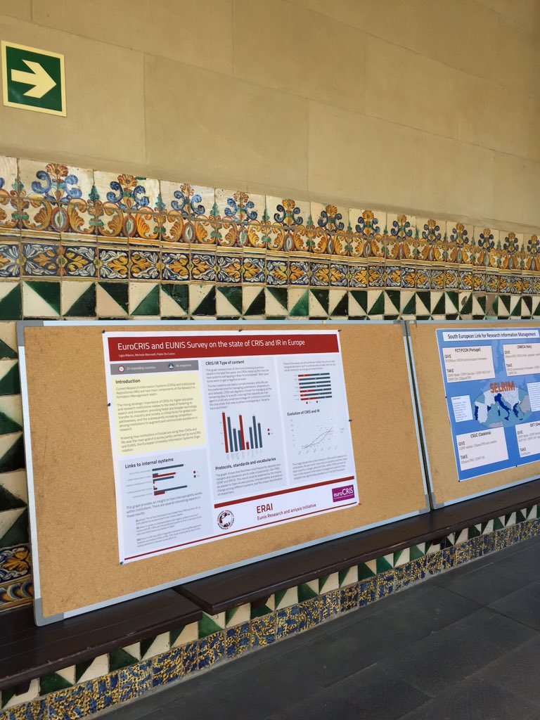 envil's tweet photo. Poster is up! ERAI providing tangible proof of the  Eurocris and Eunis collaboration #eurocris15 @EUNIS_IT https://t.co/esnecBmCB5