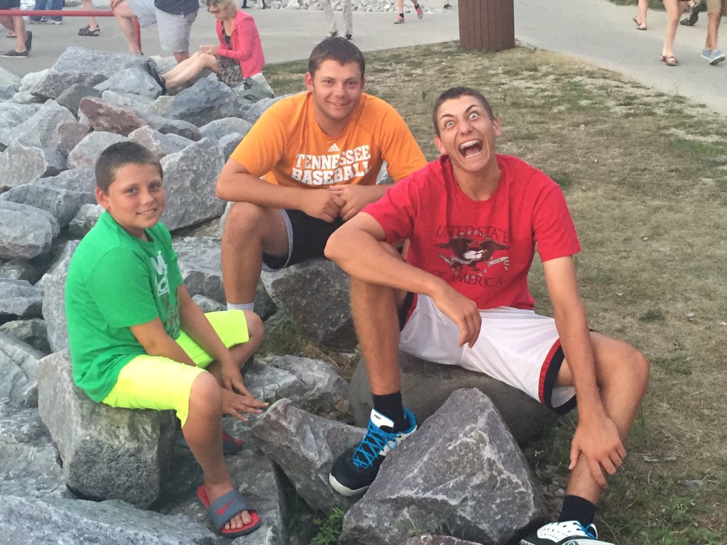 shellythieme's tweet photo. Happy 16th to my tallest goofball @drewthieme! Love you even when you ruin my photos with faces like these. #Drewbie https://t.co/Keu40J7O5u