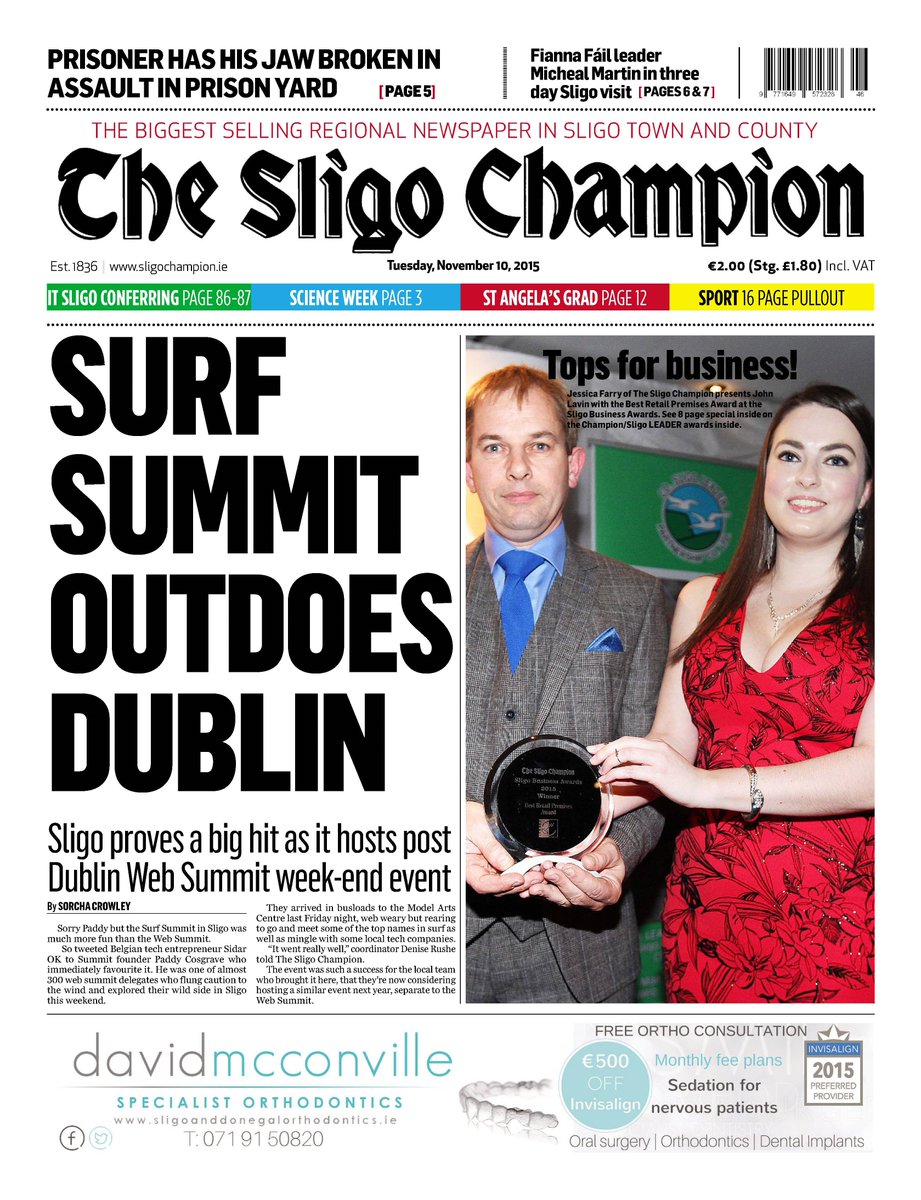 Opera Arv praktisk The Sligo Champion on Twitter: "#Sligo's #surfsummit has outshone the  #websummit...grab your copy of #thesligochampion to find out why!  https://t.co/foGBjc1hc2" / Twitter