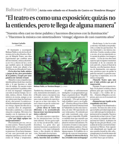 Gente de A Coruña y aledaños, este sábado a las 20:30 en el #RosaliaCastro podréis ver #HombresBisagra #Teatro