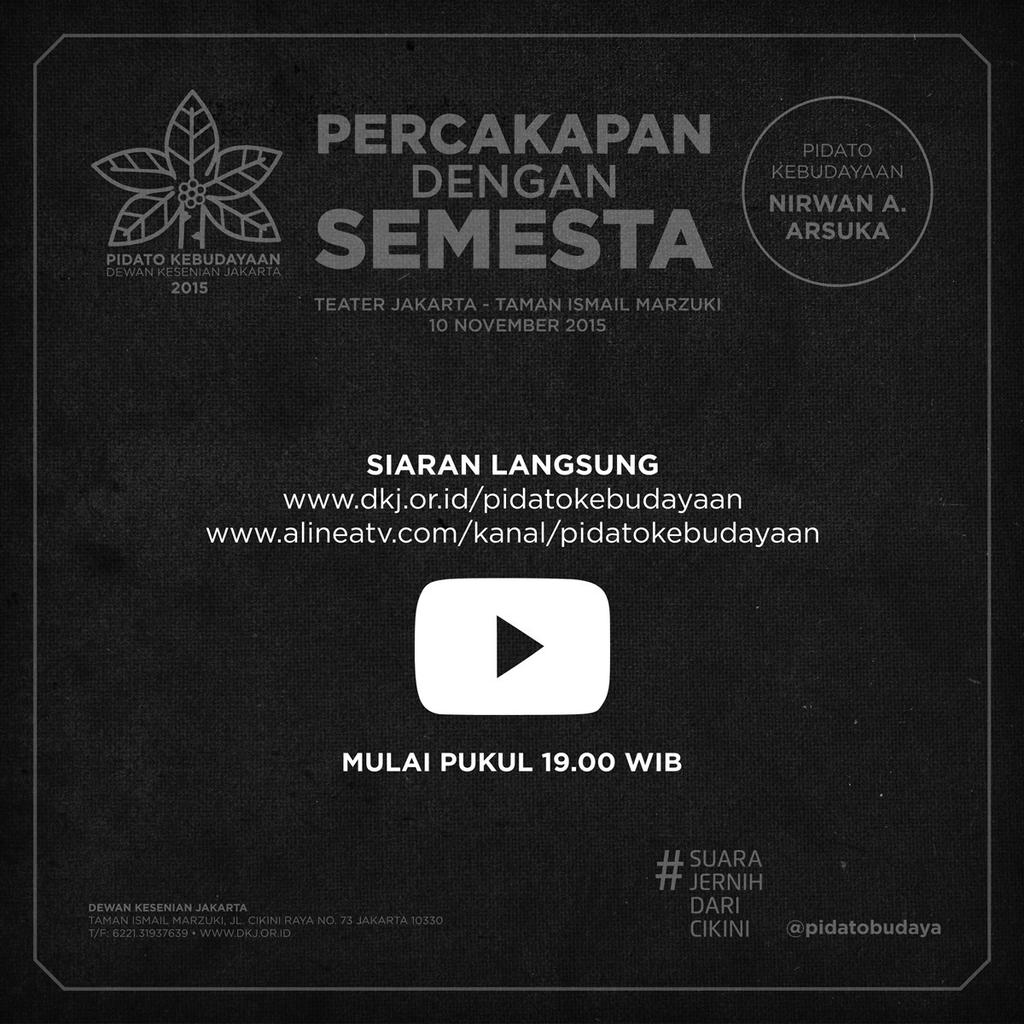 Ada di seputar Cikini? Ayo ke Teater Jakarta utk ikuti <a href="/pidatobudaya/">Pidato Kebudayaan</a> Saksikan di alineatv.com/kanal/pidatoke…