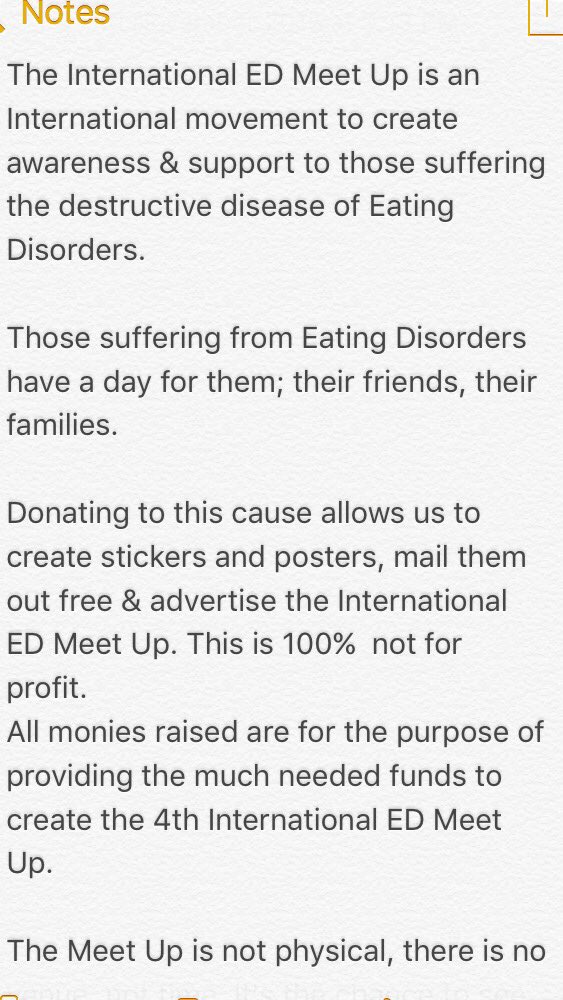 Int_ED_MeetUp's tweet photo. #InternationalEDMeetUp 2016

https://t.co/YGqGsKTddE

#EatingDisorderAwareness 
#EatingDisorder

January 1-14th 2016 https://t.co/uSlP6Je8F1
