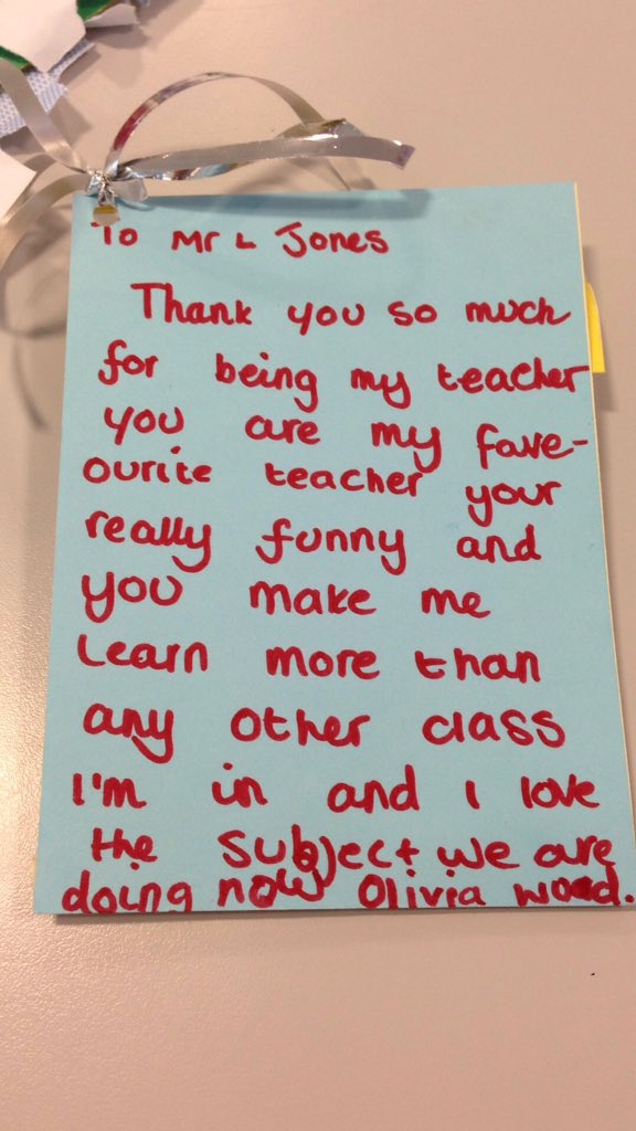 MisterLJones's tweet photo. Proud teacher moment. Handed this by one of my pupils. #BeCommittedBeInspired #TeacherMoment https://t.co/BQsgkLmxib