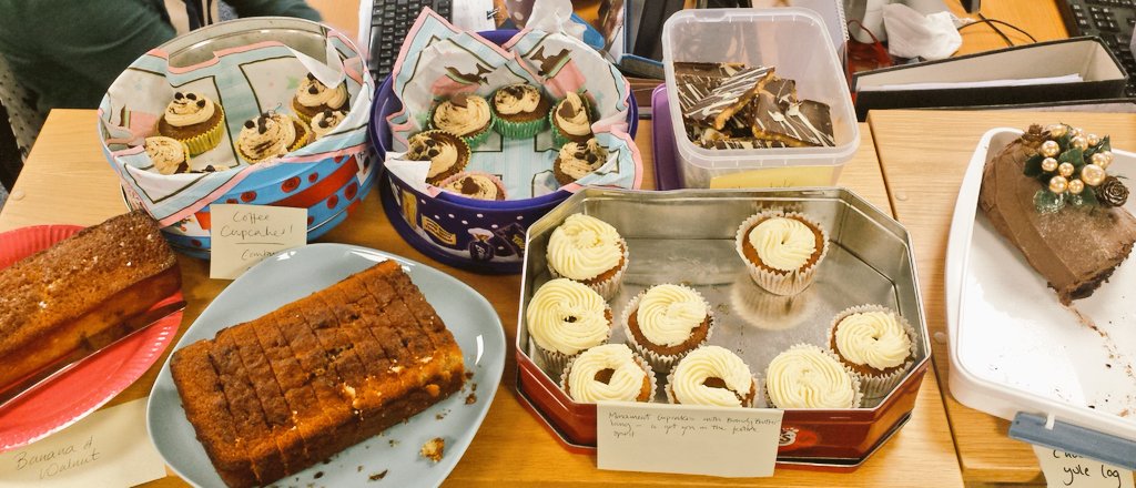 Fee_King's tweet photo. On such a yucky day, awesome it's the @shelterscotland bake sale. And since I'm eating for 2.....#cakebinge https://t.co/PJZRhPbBTl