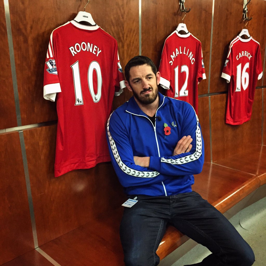 Hanging out in the Old Trafford changing room. Where's @waynerooney at? @ManUtd