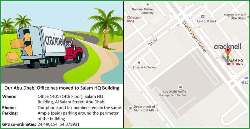<a href="/cracknelldesign/">Cracknell</a> Abu Dhabi office has moved to Salam HQ Building, Al Salam Street.