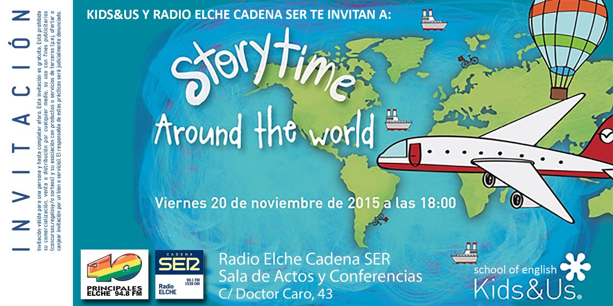 Tenemos preparada una para peques en la sala de eventos de <a href="/RadioElcheSER/">Radio Elche Cadena SER</a> el 20nov. a las 18h. Ven con invitacion