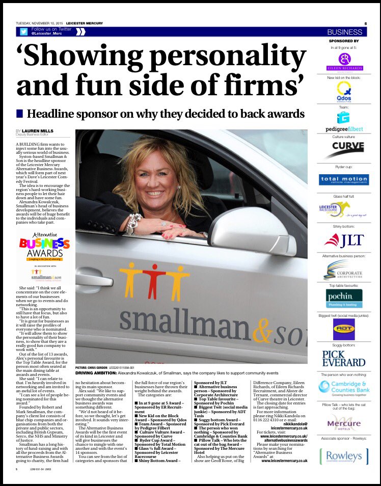 SmallmanAndSon's tweet photo. It's fun to be involved with these awards. Get nominating! @ERRECRUITMENT1 @PickEverard @IanGuyler @LeicesterRaces https://t.co/JNTcdx3p9r