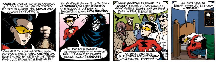 Happy birthday to Neil Gaiman! Supersnipe is a big fan of Neil s Sandman series: 