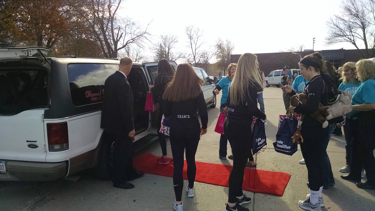 CRKennedyHigh's tweet photo. Cougar @Vballmonkey  is Off To State! #ToTheCell #RideinStyle #NoTheSchoolDidNotPayForThat #BeatCedarFalls #GoCougs https://t.co/6XtxkUKM1U