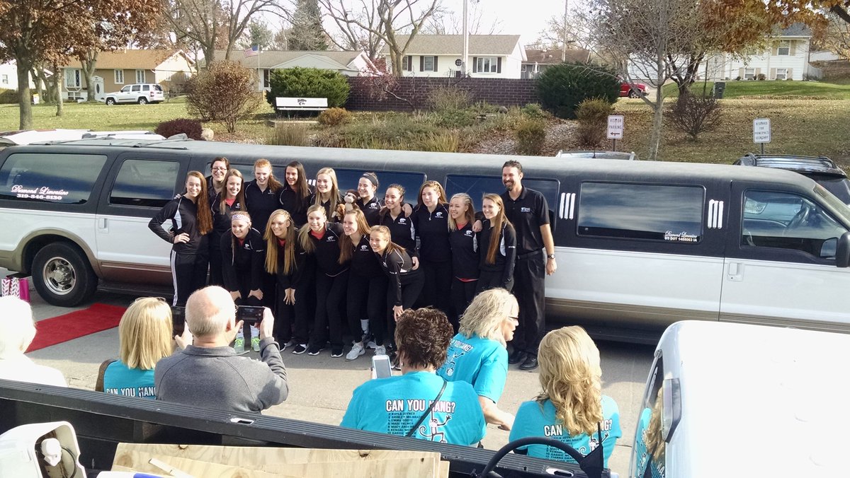 CRKennedyHigh's tweet photo. Cougar @Vballmonkey  is Off To State! #ToTheCell #RideinStyle #NoTheSchoolDidNotPayForThat #BeatCedarFalls #GoCougs https://t.co/6XtxkUKM1U