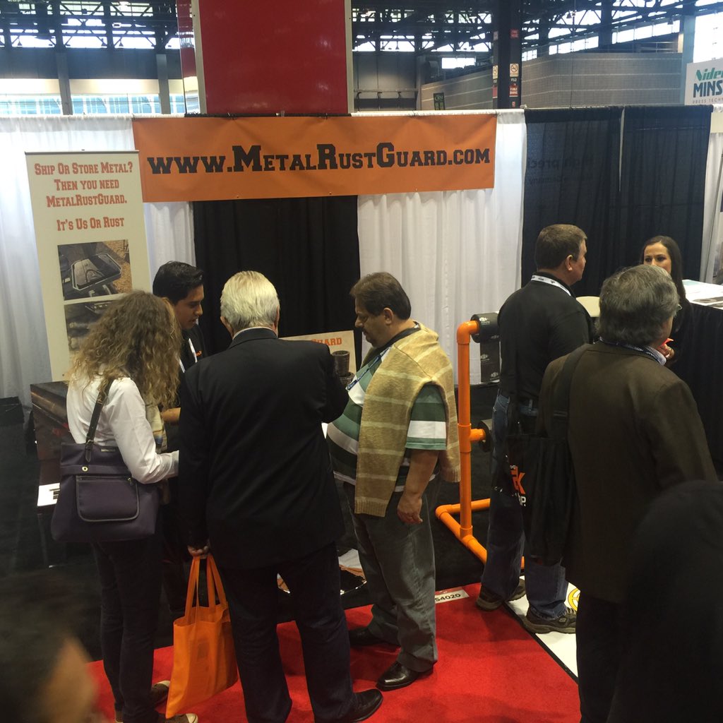 MetalRustGuard's tweet photo. The booth is LIT!!! #FABTECH2015 Day 2 is rocking and rolling! Come see us today, get strapped in at #metalrustguard https://t.co/6ltpCBdasy