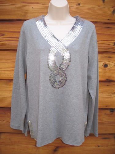 ZDBoutique's tweet photo. aker Factory Sequined M  100% Cotton Top Pullover NEW Gray #QuakerFactory #Tunic https://t.co/Qm4VjGYsSa via @eBay https://t.co/vUAQN3eGpn