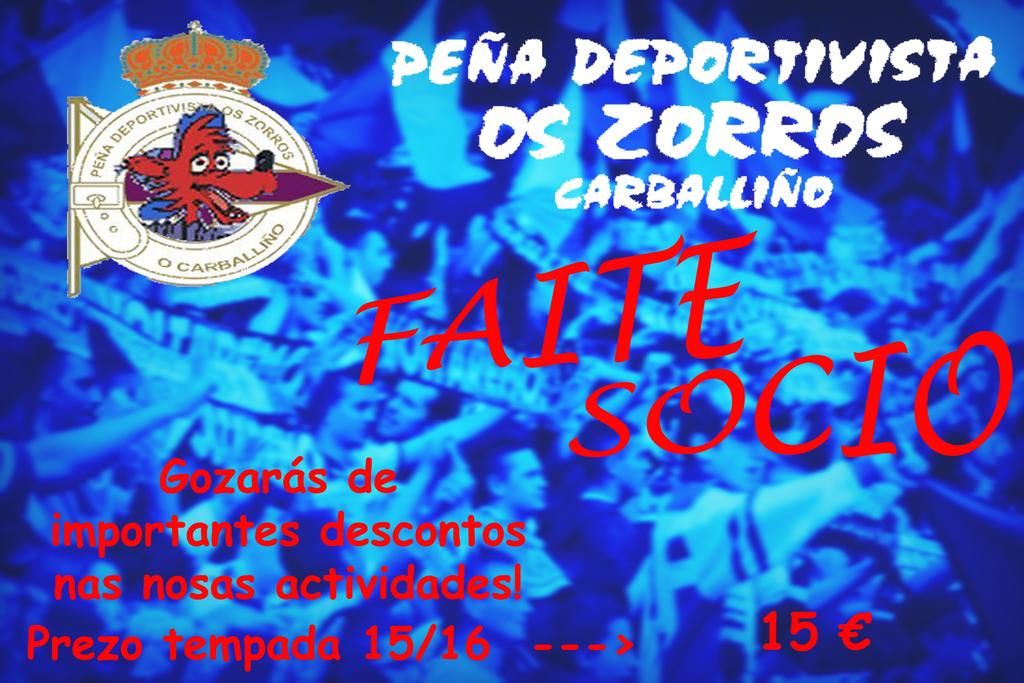 PDOsZorros's tweet photo. FAITE SOCIO DA NOSA PEÑA POR TAN SÓ 15€! A que esperas? FORZA DEPOR https://t.co/QkfzBY7eTm