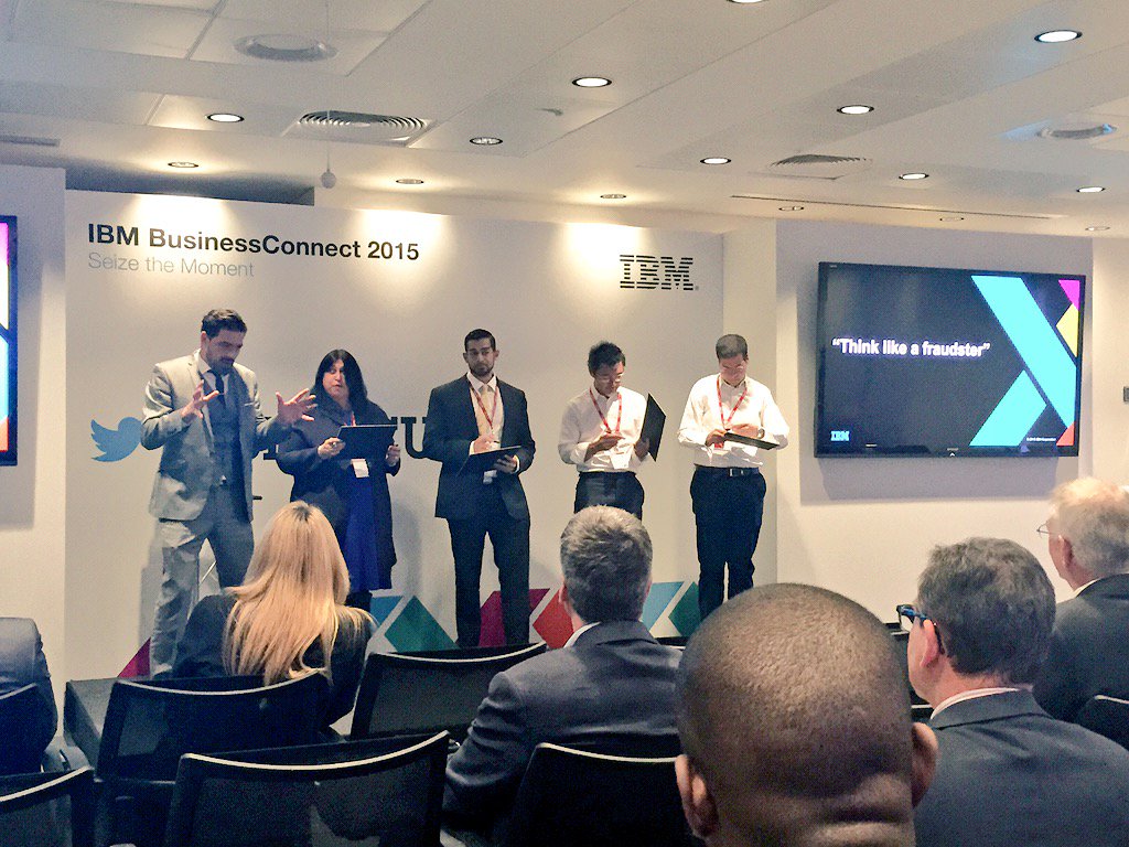 LinkMe_UK's tweet photo. 5 fraudster principals and some audience participation with @alexisconran #IBMBCUKI https://t.co/OYcd5A4VC4