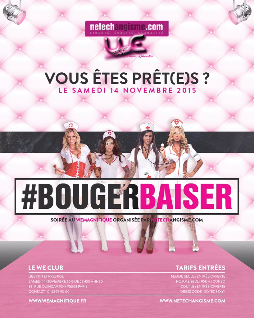 WeMagnifique's tweet photo. @WeMagnifique: SAMDI14 Nov 22h30 #Bougerbaiser !!#netechangisme #Libertin #Love #plaisir https://t.co/sqtGnI5pT3