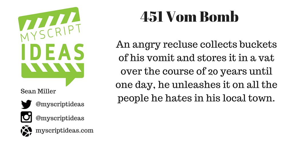 myscriptideas's tweet photo. 451 Vom Bom #screenplay #amwriting #vomit #vomiting #scriptchat #storyideas #drama #screenwriting #myscriptideas https://t.co/LtEvRm4mqh
