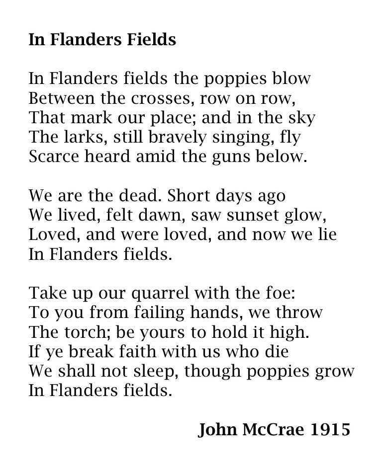 Afbeeldingsresultaat voor flander fields poem