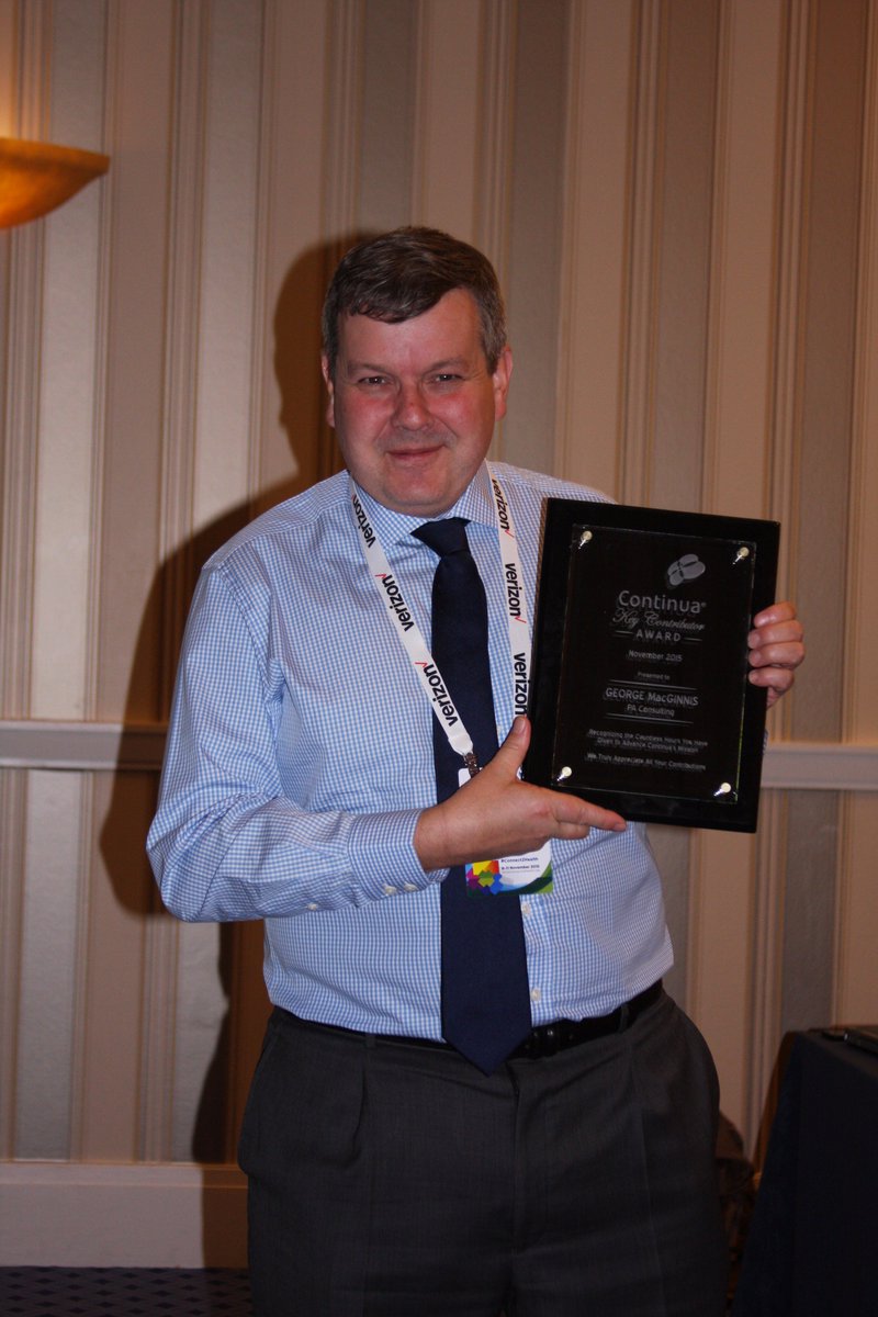 .<a href="/PA_Consulting/">PA Consulting</a> #telehealth expert George MacGinnis, is awarded the 2015 Continua Key Contributor Award. #healthcare
