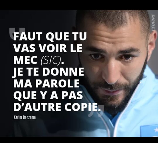 ladeschatte's tweet photo. Il mériterait d'aller en prison juste pour la faute de français ! #benzemaStyle https://t.co/cwFlkJ2YM9