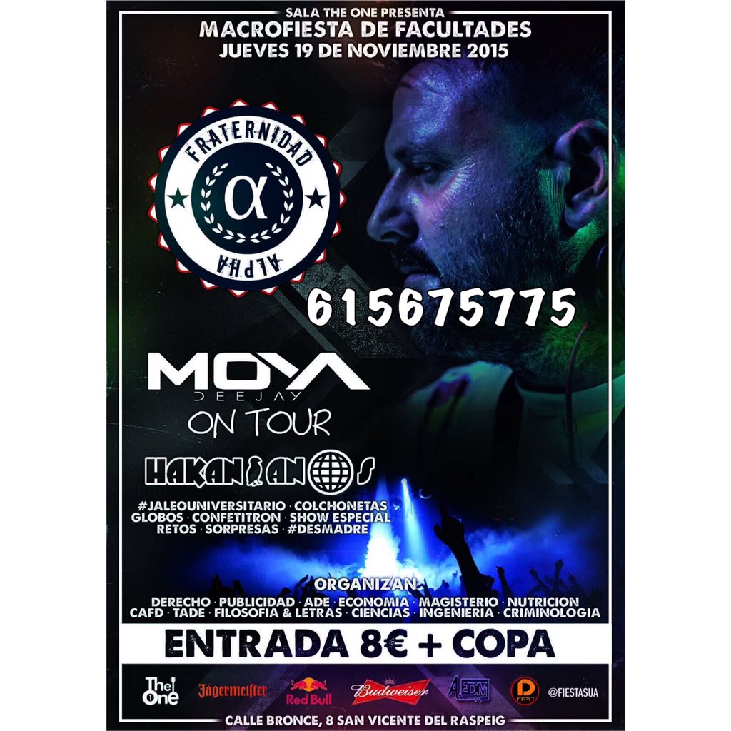 camilo_RRPP's tweet photo. 📚19 DE NOVIEMBRE📚
‼️Macrofiesta de Facultades‼️
📡Fraternidad Alpha, #SeLia 🎉
💲ENTRADAS LÍMITE 8€💲
Camilo📲 615675775 https://t.co/kcS3V7xDeI