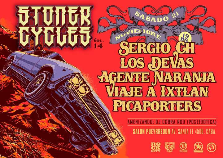 TRESDEVASARG's tweet photo. Stoner Cycles cambia de horario y lineup por veda electoral. Desde las 19hs con SERGIO CH y Los Devas como anfitrion https://t.co/H9TV5NTU4Q