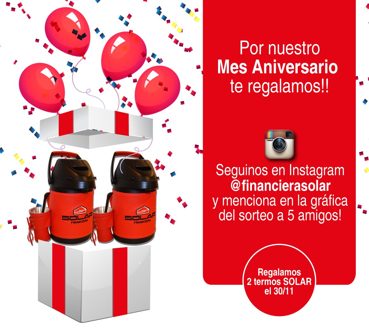 solarbanco's tweet photo. Por nuestro mes Aniversario.
Seguinos en Instagram @financierasolar dale Me gusta a la imagen y mencioná a 5 amigos https://t.co/UujRDzAOgK