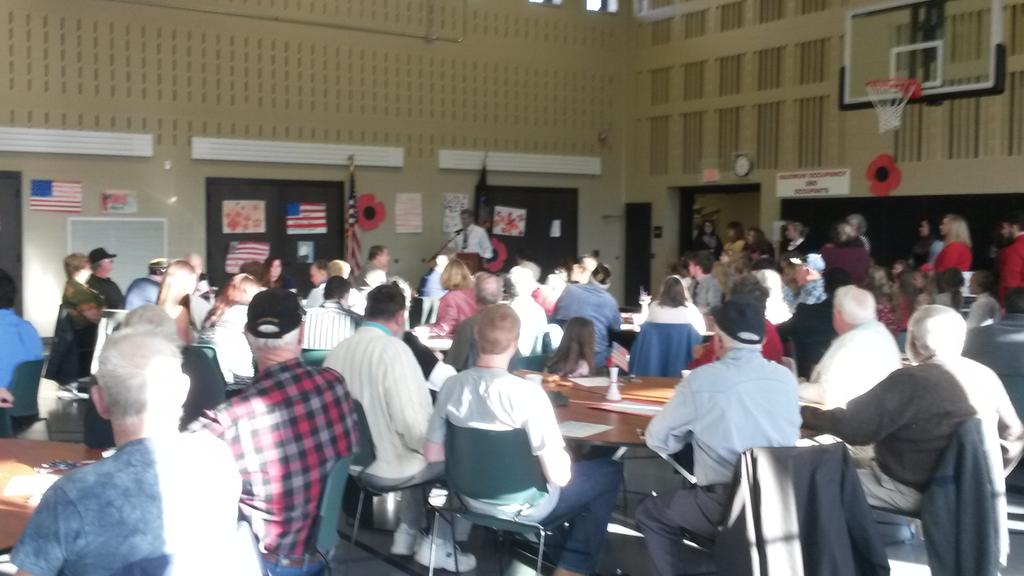 WCS_wolverine's tweet photo. Annual Veterans Day breakfast.  WCS honoring the service of our great community heroes.   #paws4wolverines https://t.co/SZX1vbnFUt