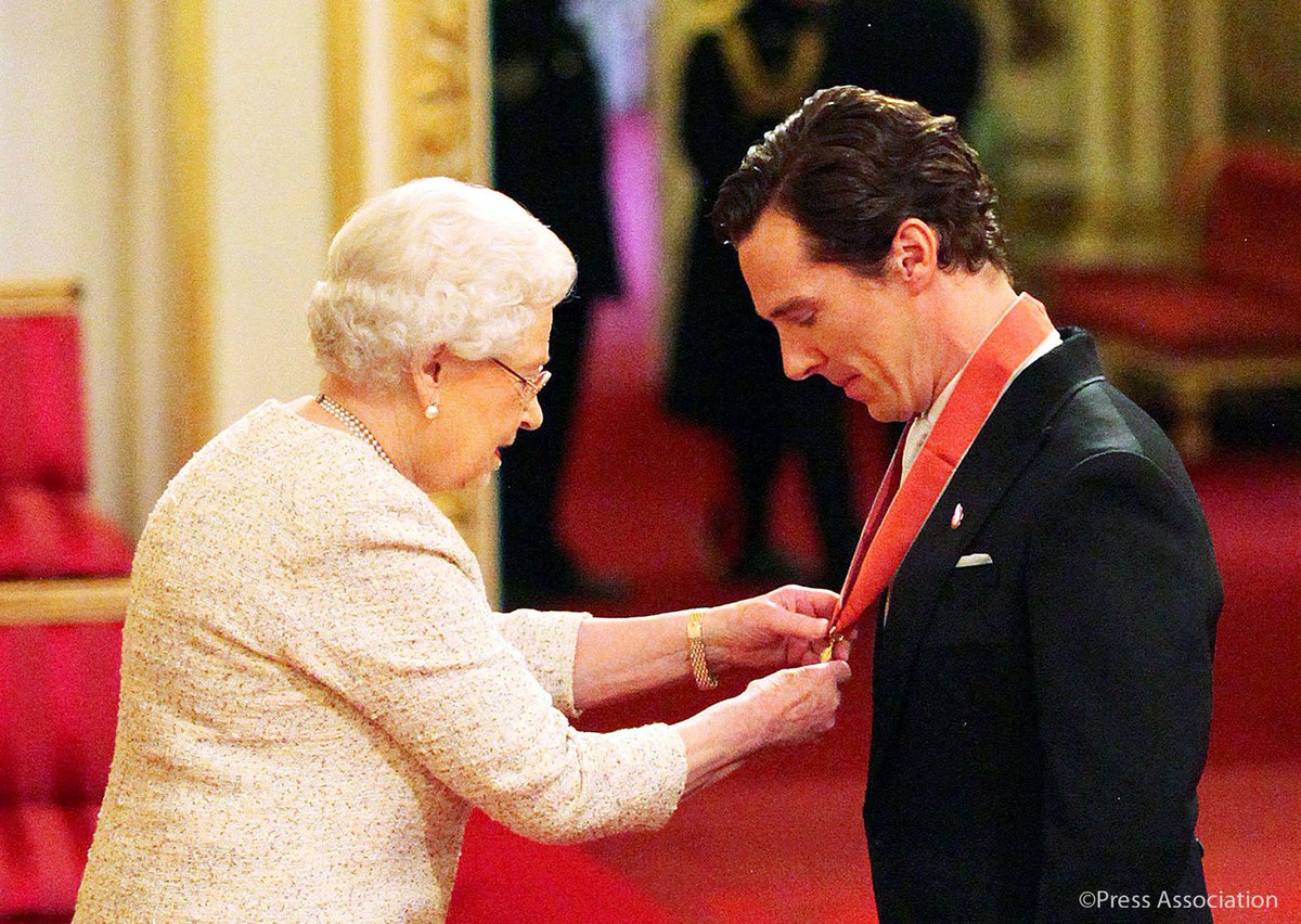 Queen honors Benedict Cumberbatch for his charity work