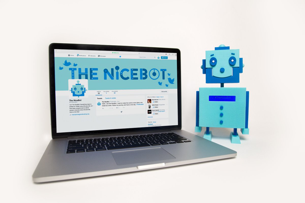 Adweek's tweet photo. Deutsch built a bot that will say something nice to 300 million Twitter users, one by one. https://t.co/cOWFBhMtDn https://t.co/BpW7XycLGg