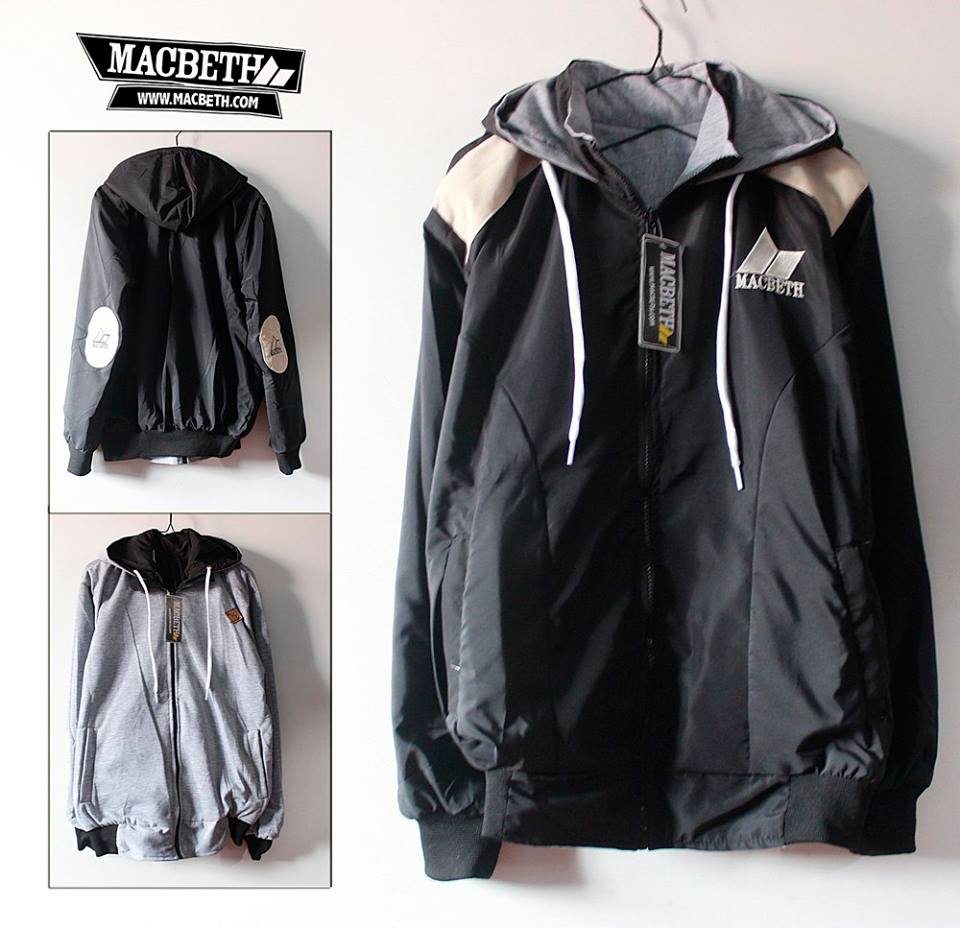 Jaket 2in1 Macbeth || Bahan Cotton Fleece&amp;Parasut || Size Fit L || Cek stock di facebook.com/kenai.group :)