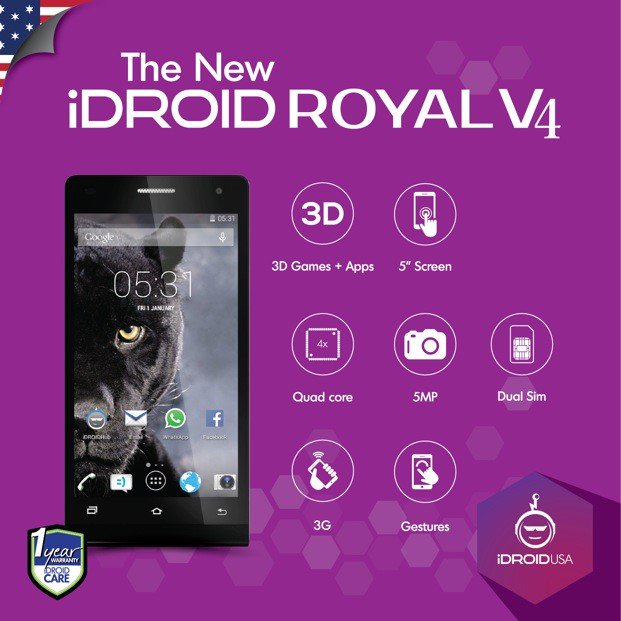 Even when it falls, U can be sure that the screen will stay intact. It's the #RoyalV4. See>> bit.ly/1HueG3b