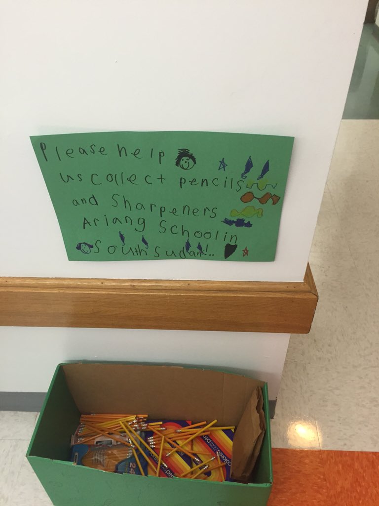 MrsBurdenSL's tweet photo. Our super citizens of @syracuselatin are collecting so many pencils for #ariangschool @groundup193 @SyracuseSchools https://t.co/8yQ4tTWxUs