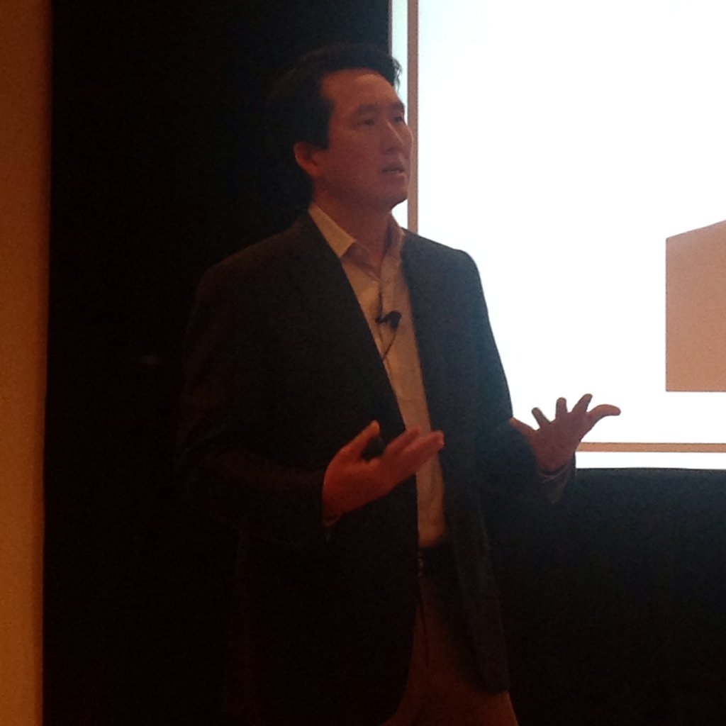 James Rhee of <a href="/byAshleyStewart/">Ashley Stewart</a> on stage at #mees15