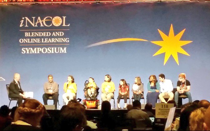 dkhendon's tweet photo. Student panel this am @#inacol15 takeaway: it's about teaching me 2 learn-kids are brilliant #whyipersonalize https://t.co/LDisKxvdeh