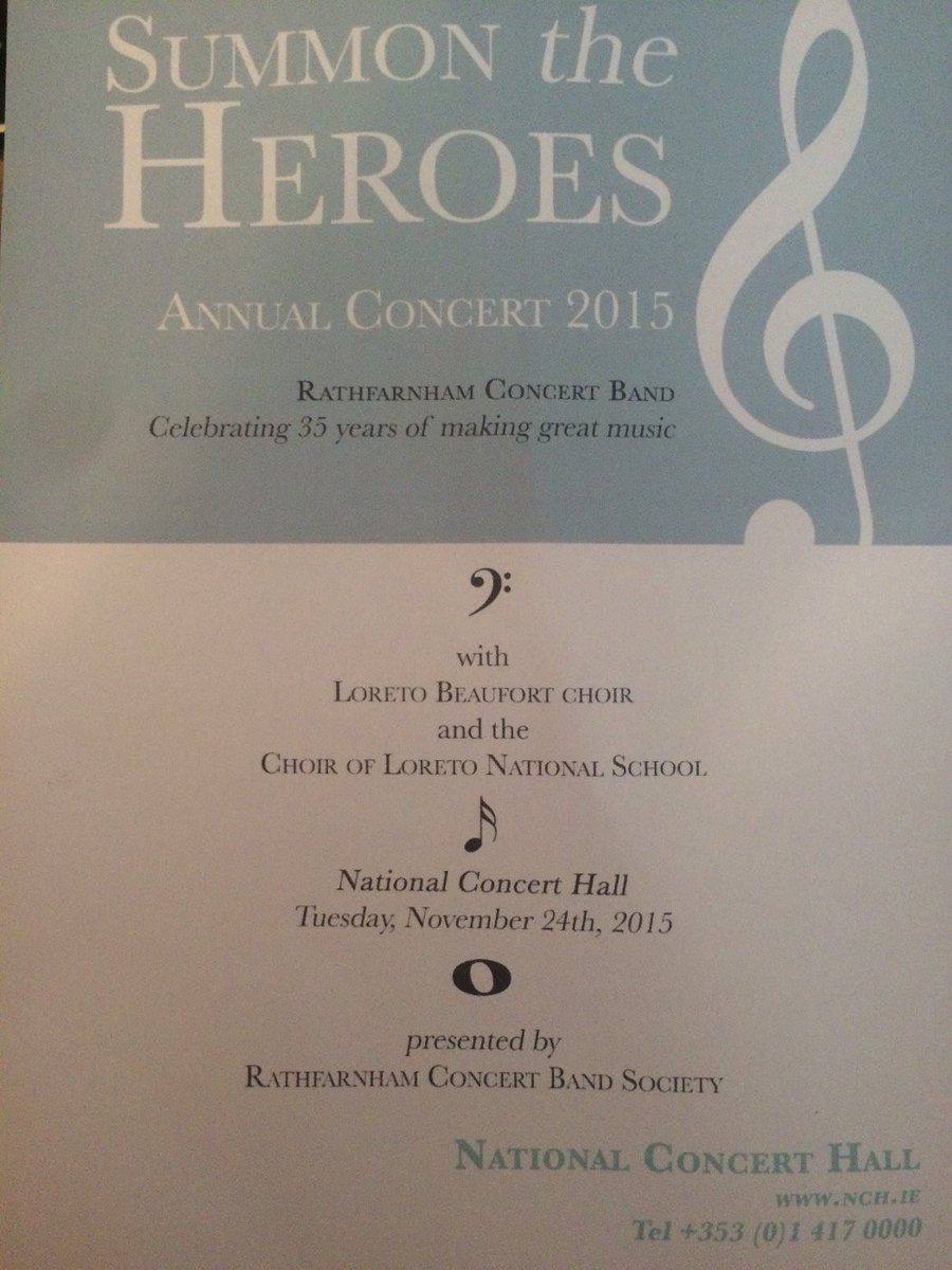 TheRCBS's tweet photo. 'Summon the Heroes - A celebration of 35 Years' National Concert Hall Tuesday 24th November 8pm @NCH_Music https://t.co/Z67j4gsjtw