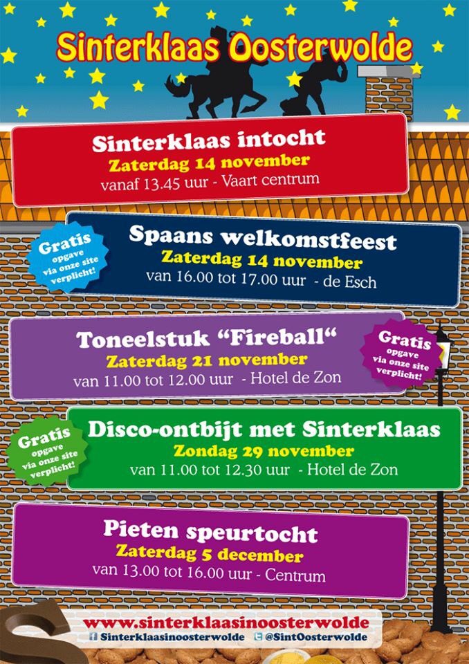 SintOosterwolde's tweet photo. Reserveer uw kaartje voor de diverse evenementen tijdens het Sinterklaas feest in #Oosterwolde op onze site! https://t.co/zXbcPShvqh