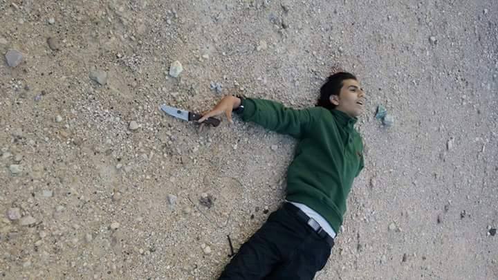 INAANEWS's tweet photo. 37yo #MohammadNimer shot dead fell on the ground &amp;kept the knife on tip of his fingers sounds SYFY movie https://t.co/Om0Aj8RDpo
