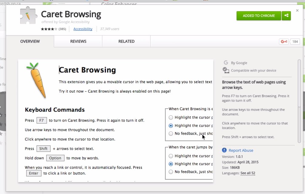 #Chrome #a11y Extension by #Google on a #chromebook with no function or option keys = NOT Accessible