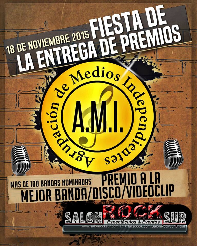 cromorock's tweet photo. Vení a hacerle el aguante al Under!!! 18 de Nov Fiesta y Entrega de los @PremiosAmi en @SalonRockSurOk https://t.co/pzQMh88ahC