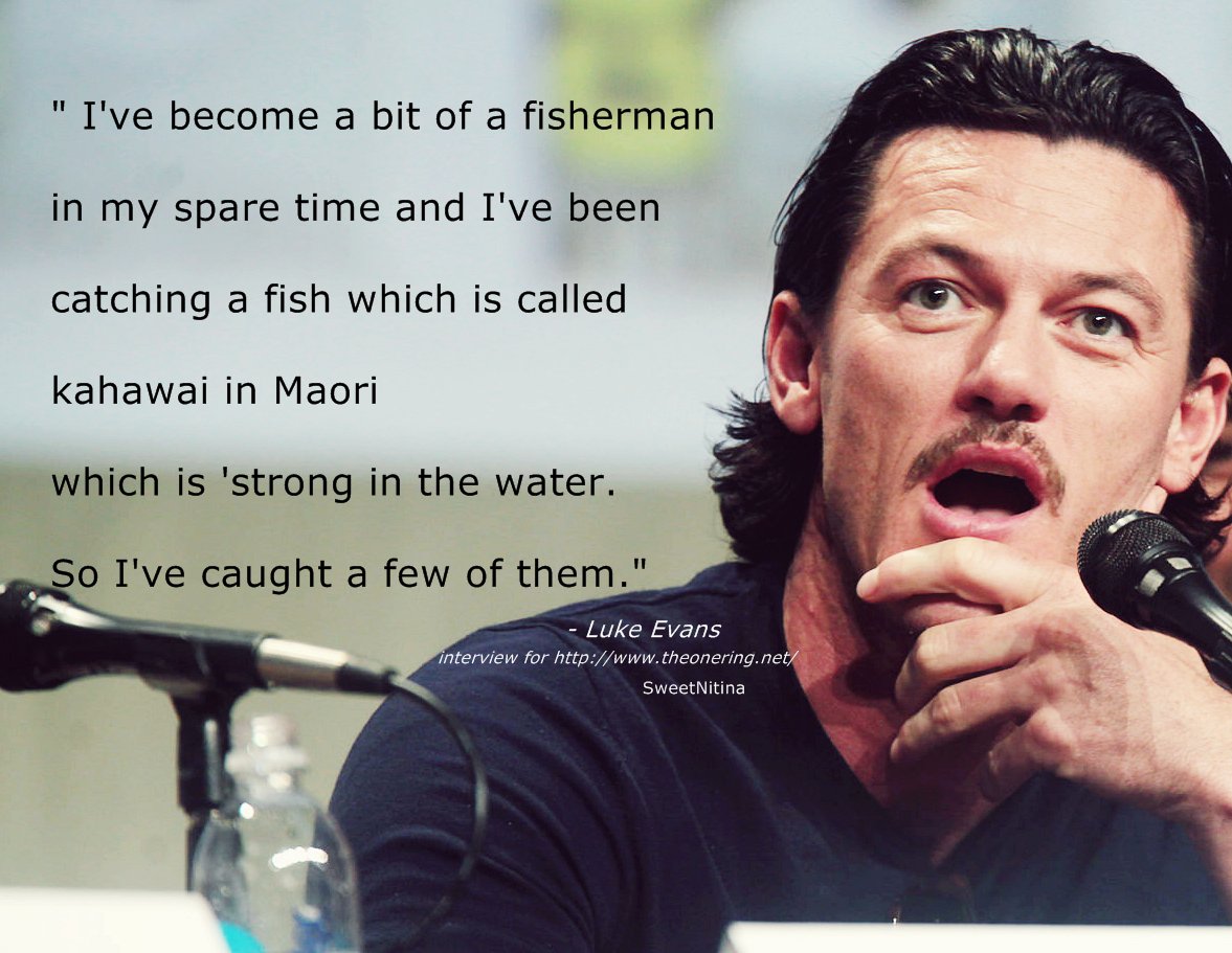 SweetNitina's tweet photo. #LukeEvans talks about his spare time during shooting #TheHobbit 
The most gorgeous fisherman! 🐟🐠 https://t.co/EfWWf8Eovu