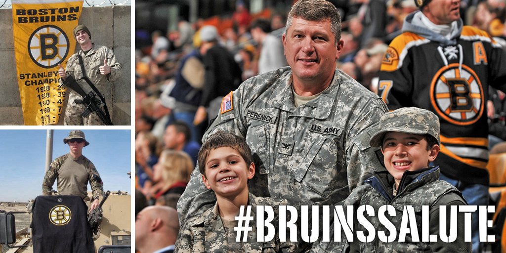 NHLBruins's tweet photo. Share your pic of service men &amp; women showing their B's pride w/ #BruinsSalute. Photos will be shown in-game 11/12. https://t.co/7jlhu3rB1G