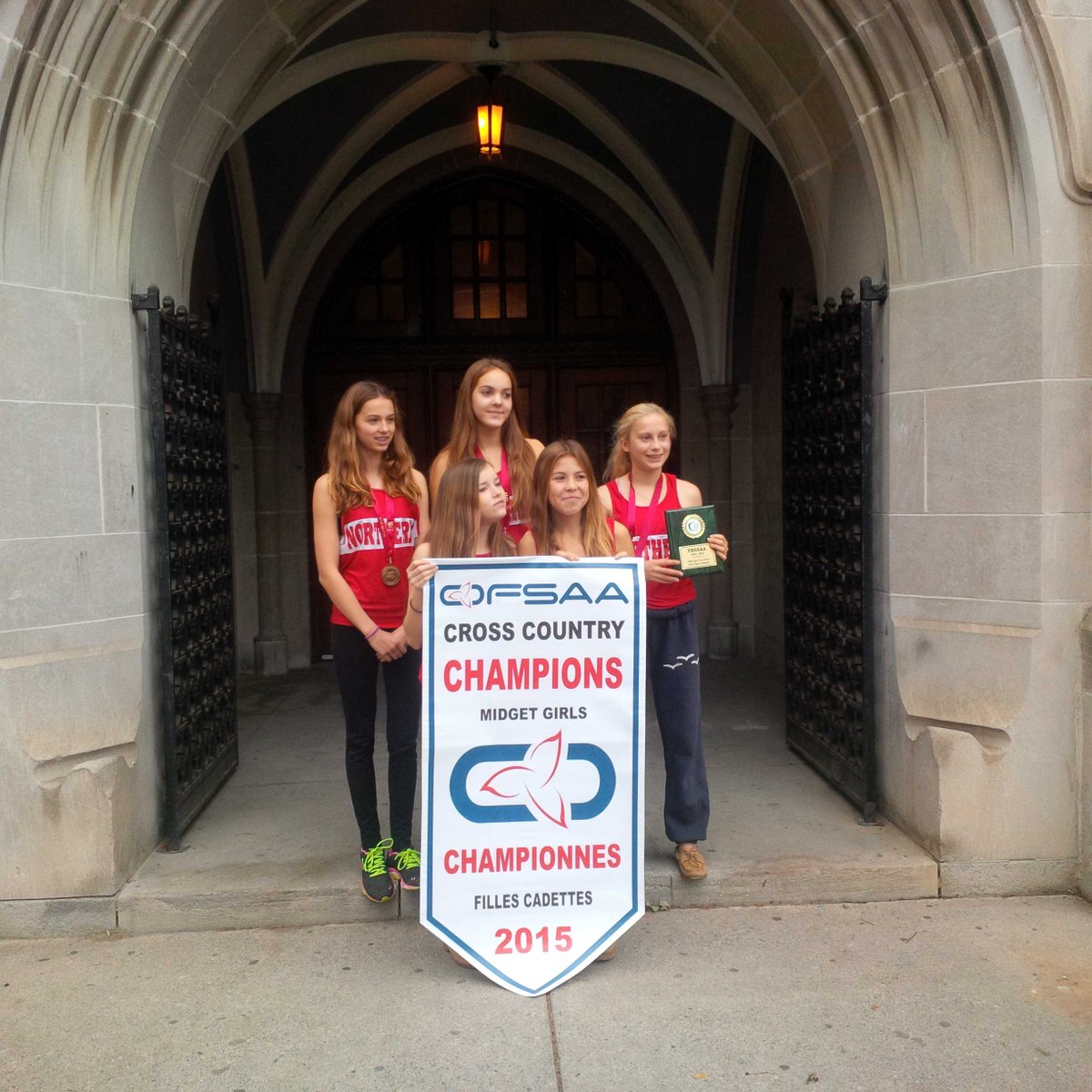 The OFSAA Midget Girls Cross Country CHAMPIONS! Go Red Knights! #NSSRocks! <a href="/tdsb/">Toronto District School Board</a>