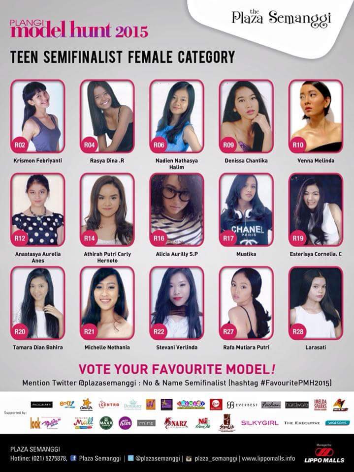 Vote aku ya di Plangi Model Hunt 2015 👉 Mention twitter @plazasemanggi R19 Esterisya Cornelia C #favouritePMH2015