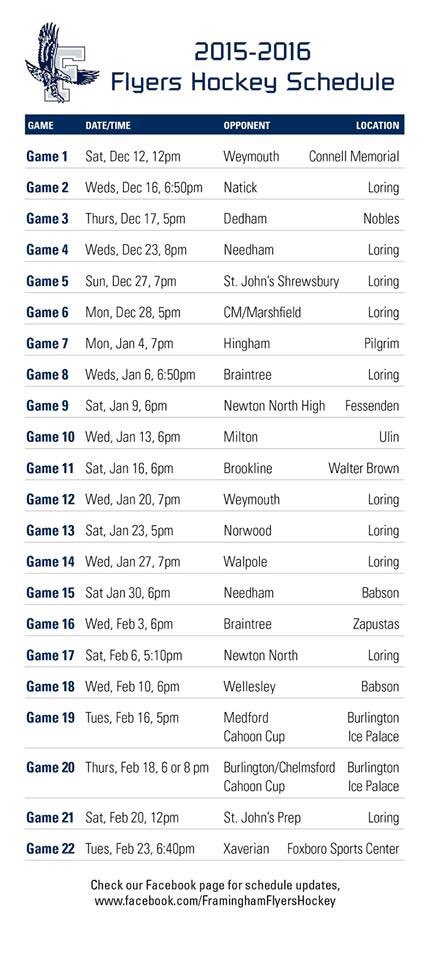 Clear your schedules everybody! Lots of home games to attend.