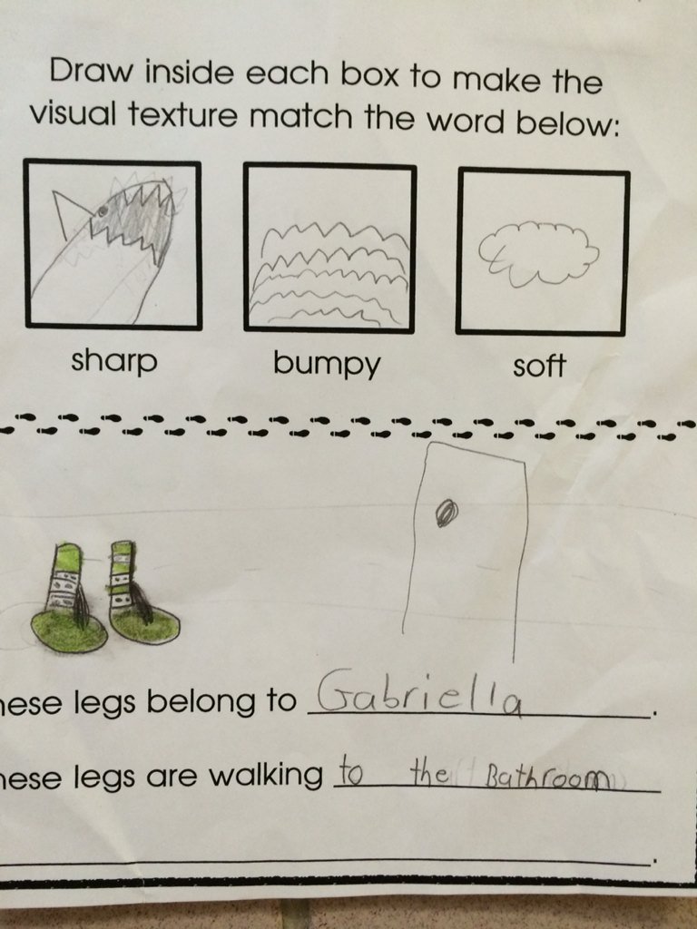 ArtsyMrsC's tweet photo. Checking for understanding and creative writing: an important part of the artistic process #grade1 https://t.co/dyJOUuB26Y